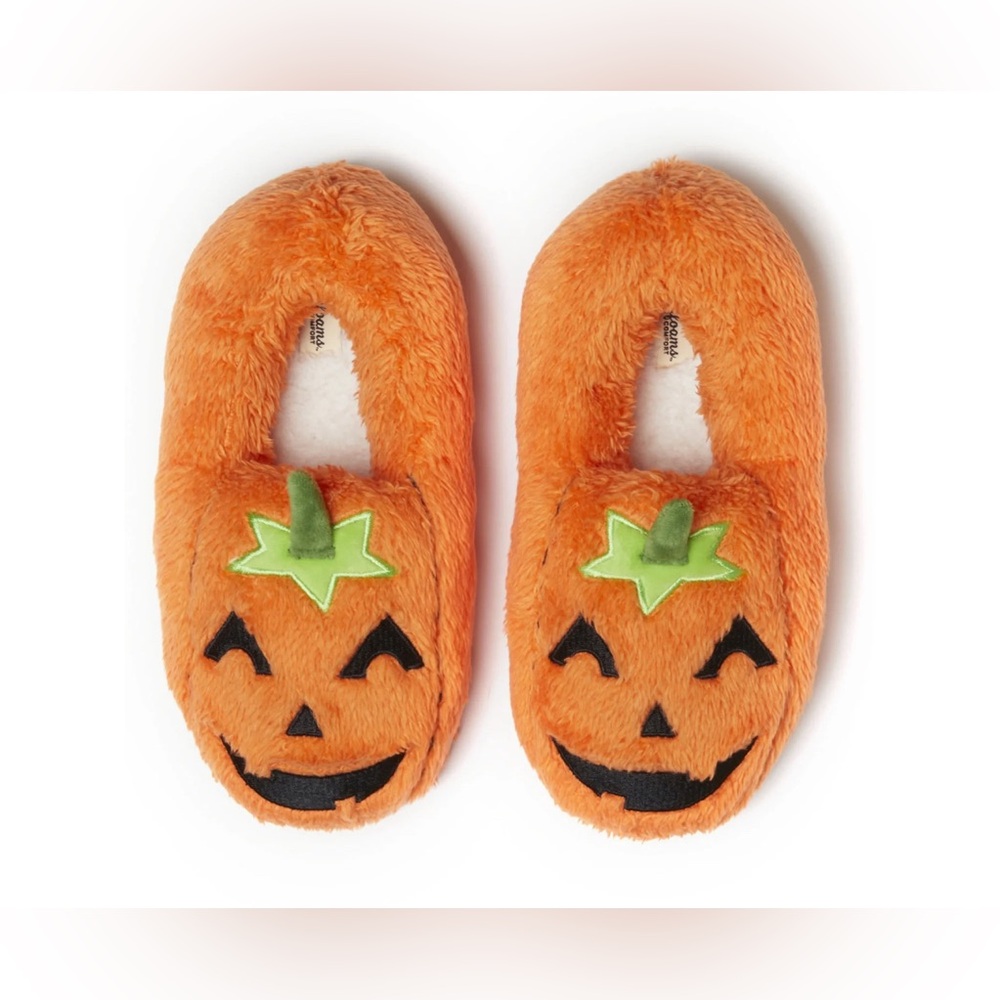 Dearfoams Pumpkins Halloween Cozy Comfort Plush Bedroom Slippers Memory Foam